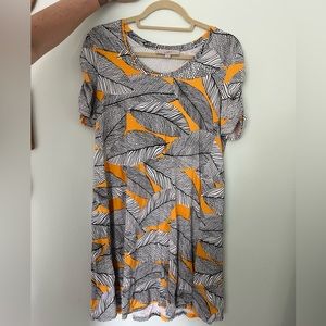 Loft Leaf Pattern Dress, Size S